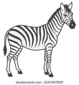 Animal illustration of vector zebra silhouette grayscale