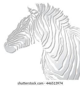 Animal illustration of vector zebra silhouette.