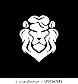 animal illustration in wild life. lion head logo template, great for any business.