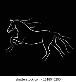 animal ink calligraphy line art horse