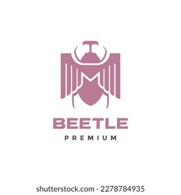 animal insect beetle wings bird modern minimal logo design vector