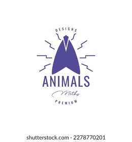 animal insect moths looking light modern shape logo design vector