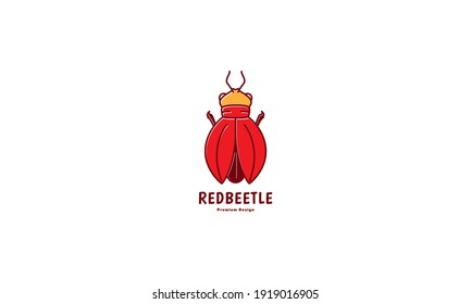 animal insect red beetle logo design vector icon symbol illustration