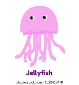 Animal Jellyfish Playing Card For Children Cartoon Vector