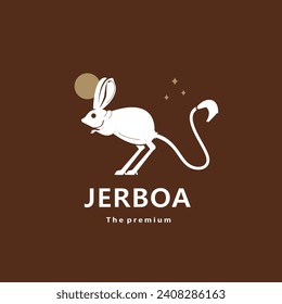 animal jerboa natural logo vector icon silhouette retro hipster