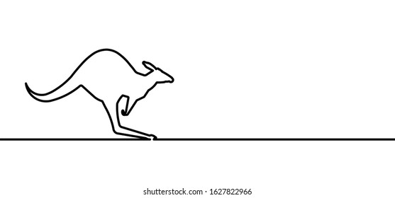 Animal jump jumping kangaroo wallaby rugby line patern. Vectoricon icons sign fun symbol silhouette australia australian tourism travel Kangaroos island
