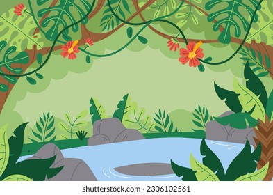 Animal jungle tree zoo wild nature cartoon concept. Vector graphic design illustration