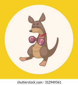 Animal kangaroo doing sports cartoon theme elements