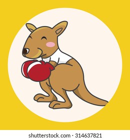 Animal kangaroo doing sports cartoon theme elements