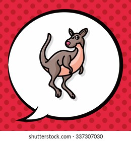 animal kangaroo doodle, speech bubble