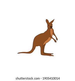 animal kangaroo fill line icon vector illustration