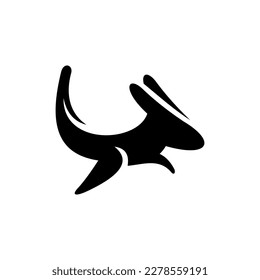 Animal kangaroo jump geometric simple logo