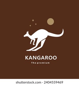 animal kangaroo logo vector icon silhouette retro hipster