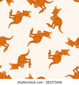 animal kangeroo cartoon , cartoon seamless pattern background