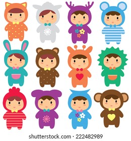 animal kids clip art set