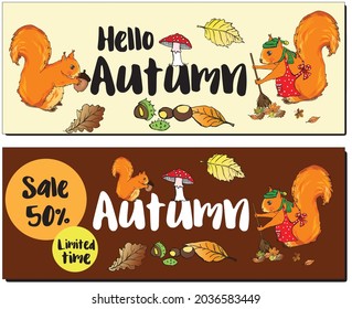 animal, kindergarten, school, coloring book, autumn, hello autumn, squirrel, landscape wallpaper, pattern, pattern, illustration, design, art, autumn, element, decoration, draw, trees, set, texture, s