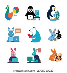 Animal Knowledge Growth Vector Concept