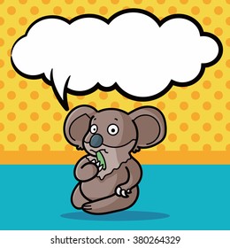 animal koala doodle, speech bubble