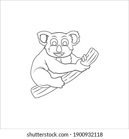 Animal koala line icon design