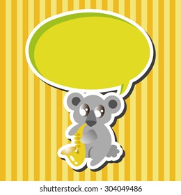 animal koala playing instrument cartoon theme elements