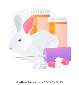 Animal lab tests. Veterinary clinic, pet treatment, healthcare industry. Medical laboratory research, disease vaccine search idea design element. Vector isolated concept metaphor illustration