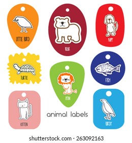 animal label vector illustration