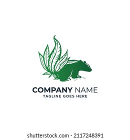 Animal Leaf tale logo design vector concept