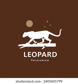animal leopard natural logo vector icon silhouette retro hipster