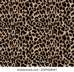 
animal leopard print, seamless cat pattern, fashionable classic design on textiles