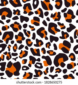 Patrón sin soldadura de la impresión de leopardo animal, impresión de manchas abstractas, textura de piel de leopardo o chita, fondo de camuflaje vectorial de piel de animal silvestre, diseño de superficie de piel de jaguar o pantera