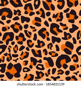 Animal leopard print seamless pattern, abstract spotted print, leopard or cheetah fur texture, wild animal skin fur vector camouflage background, Jaguar or panther fur surface design