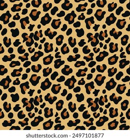 
animal leopard print, seamless pattern for textiles, yellow background with spots