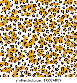 Animal Leopard Print With Yellow Colored Spots. Seamless Animal Print Patten Design For Fashion, Textile, Home Décor