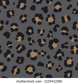 Animal leopard seamless vector hand drawn pattern