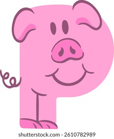 Animal Letter Vector Element Alphabet P