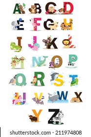 Animal Letter Vector Set