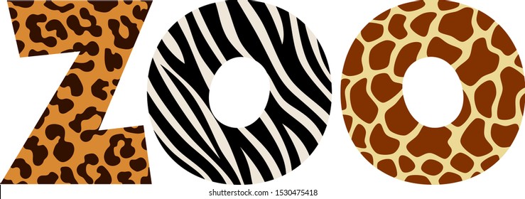 Animal letters zoo on a white background
