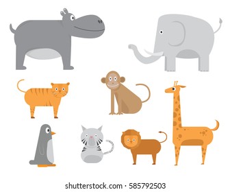 animal life set cartoon vector