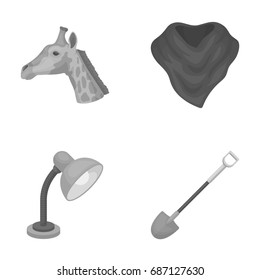 animal, lighting and other monochrome icon in cartoon style.clothes, garden tools icons in set collection.