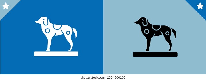 Animal like robot black glyph icon. Cyborg dog, mechanical pet. Innovative drone. Cyberpunk movie, sci fi game. Futuristic technology. Silhouette symbol on white space. Vector isolated illustration