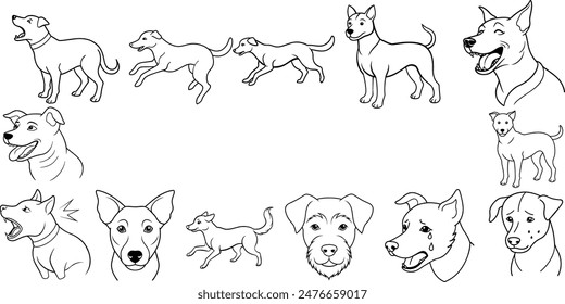 Animal line art design ,animal vector design 