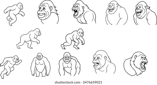 Animal line art design ,animal vector design 