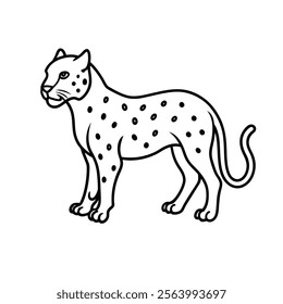 animal line art vector on white background.