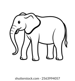 animal line art vector on white background.