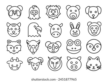 Animal Line Icon Element Set