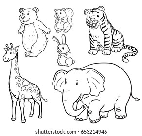 Animal line for kid drawn set