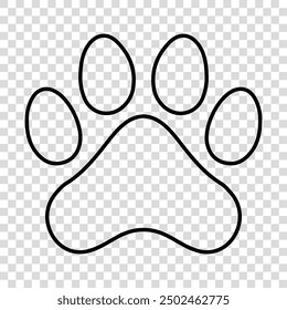 Animal line paw icon isolated on white background
