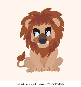 animal lion cartoon theme elements