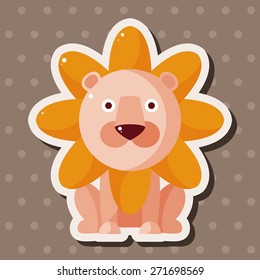 animal lion cartoon theme elements