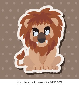 animal lion cartoon theme elements